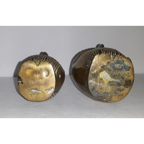 2 Vintage Brass Owl Figurines, Paperweights Sculptures (3 tall and 2 1/4 tall) - Picture 4 of 5